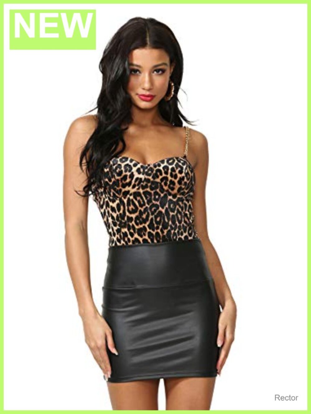 High Waist Faux Leather Bodycon Mini Skirt Stretch Pull On Night Out